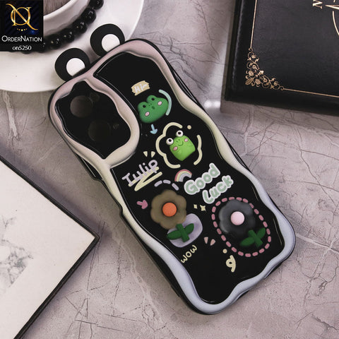Oppo A36 Cover - Design 3 - Cute 3D Cartoon Soft Silicon Helix Soft Borders Camera Protection Case