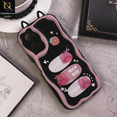 Oppo A76 Cover - Design 4 - Cute 3D Cartoon Soft Silicon Helix Soft Borders Camera Protection Case
