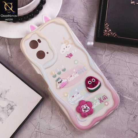 Oppo A76 Cover - Design 6 - Cute 3D Cartoon Soft Silicon Helix Soft Borders Camera Protection Case