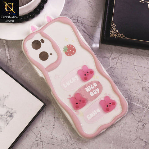 Oppo A76 Cover - Design 7 - Cute 3D Cartoon Soft Silicon Helix Soft Borders Camera Protection Case