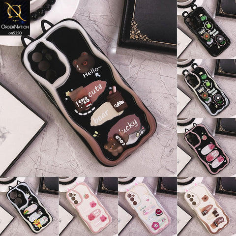 Oppo A7 Cover - Design 1 - Cute 3D Cartoon Soft Silicon Helix Soft Borders Camera Protection Case