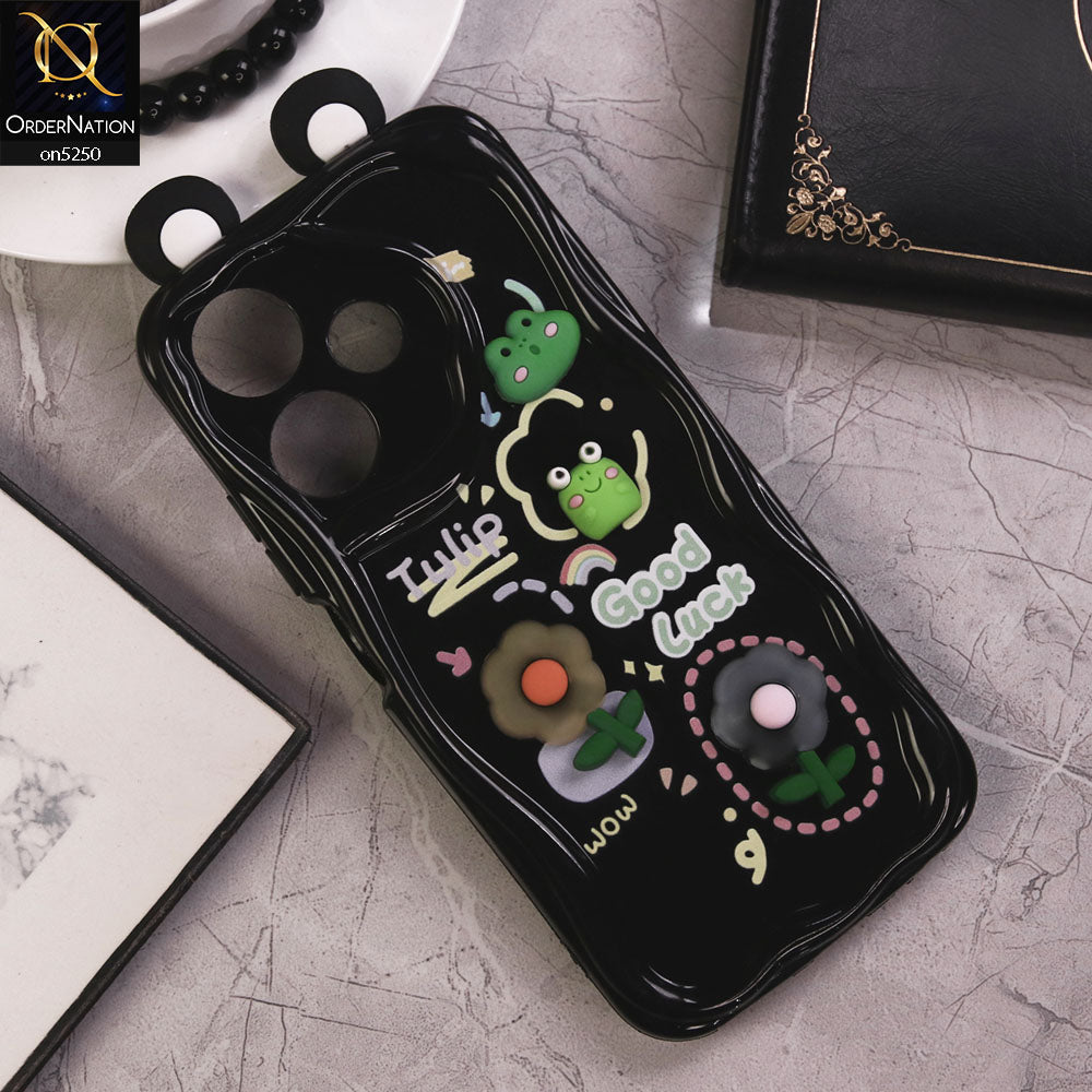 Infinix Hot 30 Cover - Design 2 - Cute 3D Cartoon Soft Silicon Helix Soft Borders Camera Protection Case