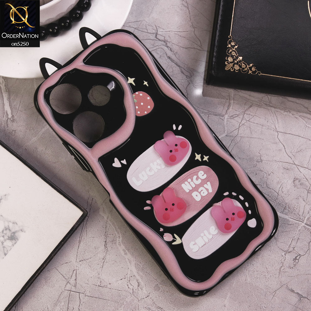 Infinix Hot 30 Cover - Design 4 - Cute 3D Cartoon Soft Silicon Helix Soft Borders Camera Protection Case