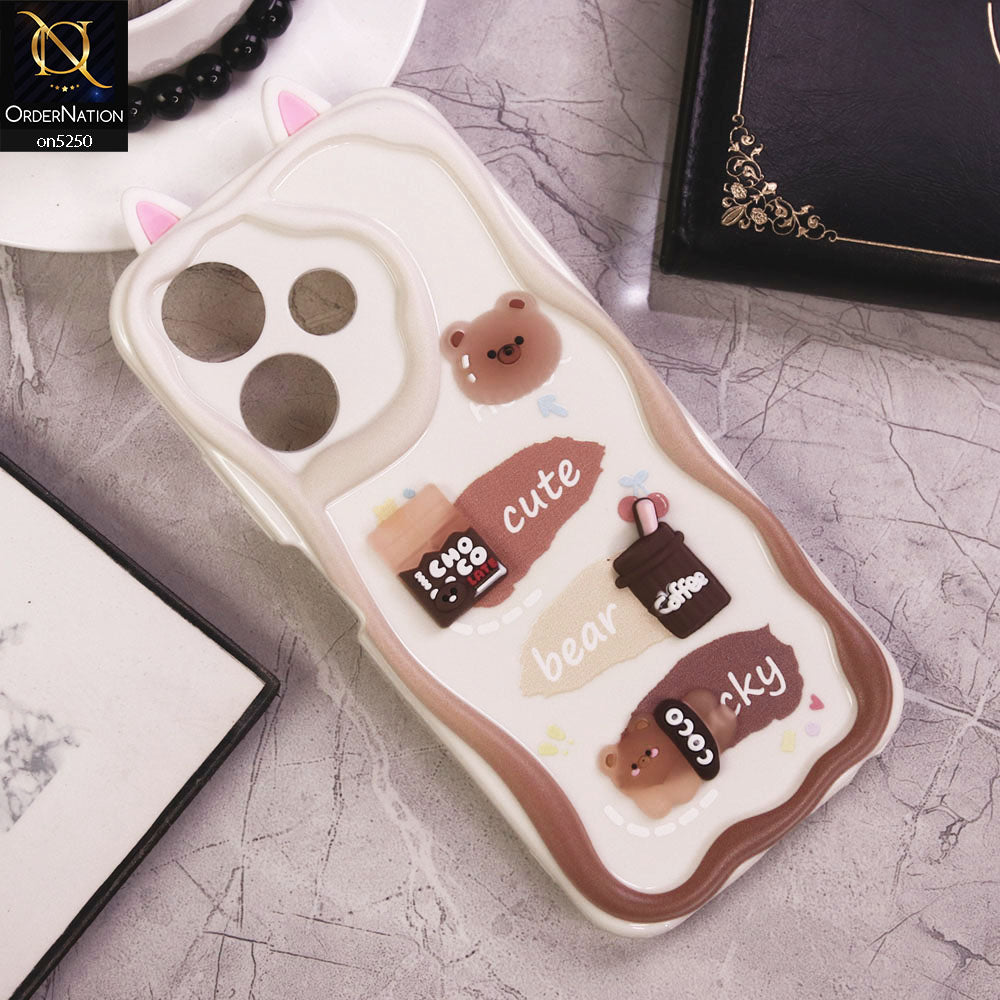 Infinix Hot 30 Cover - Design 5 - Cute 3D Cartoon Soft Silicon Helix Soft Borders Camera Protection Case
