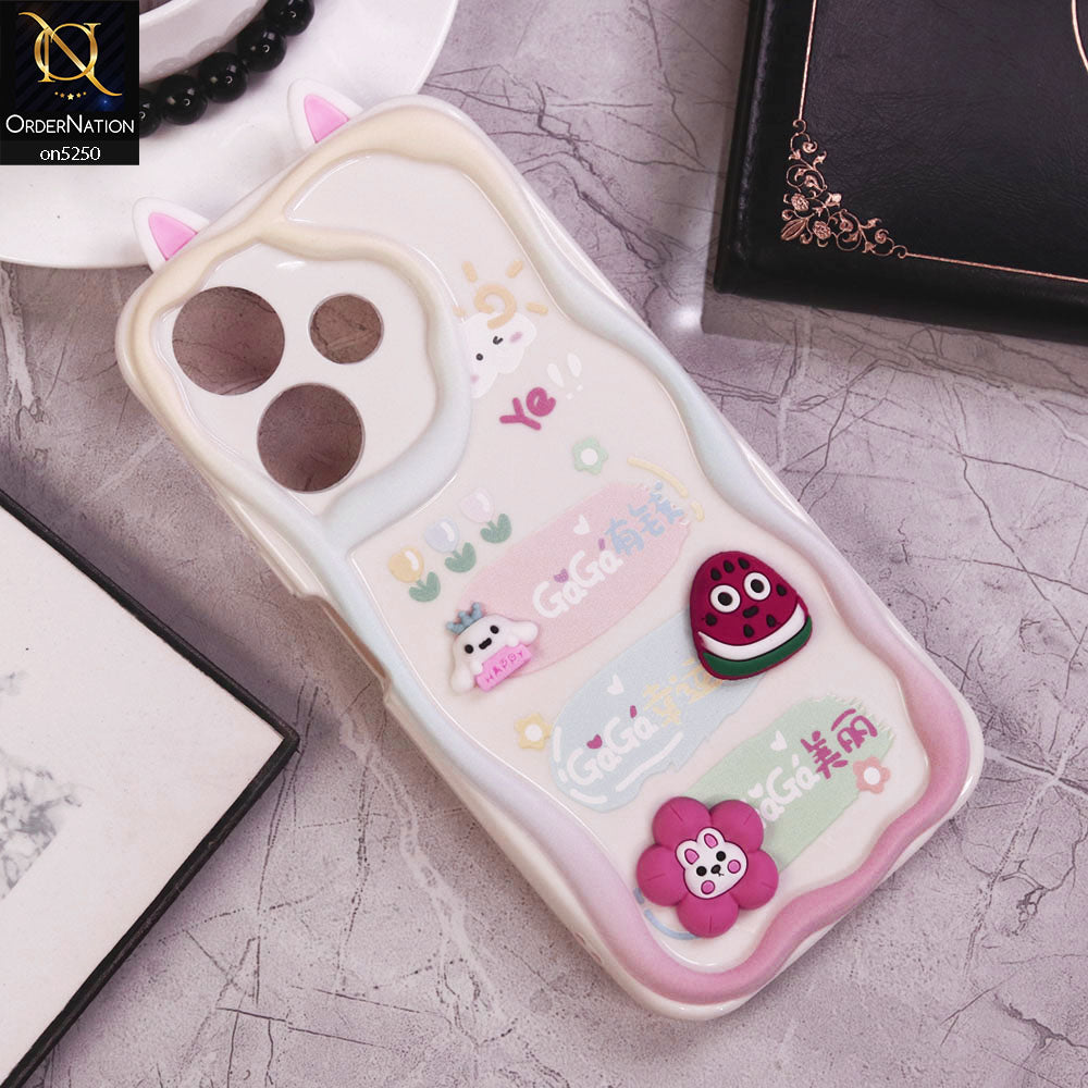 Infinix Hot 30 Cover - Design 6 - Cute 3D Cartoon Soft Silicon Helix Soft Borders Camera Protection Case