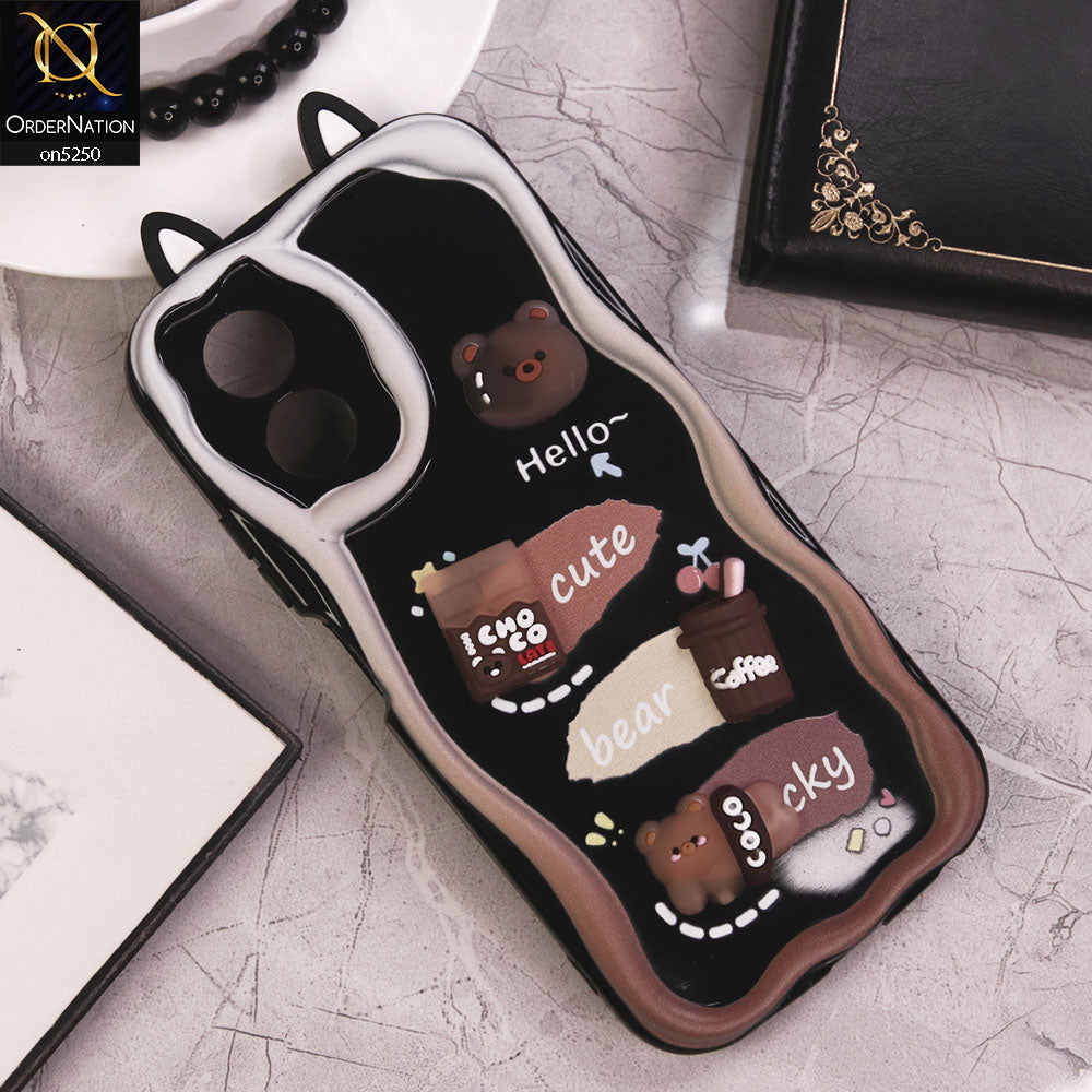 Oppo A18 Cover - Design 1 - Cute 3D Cartoon Soft Silicon Helix Soft Borders Camera Protection Case