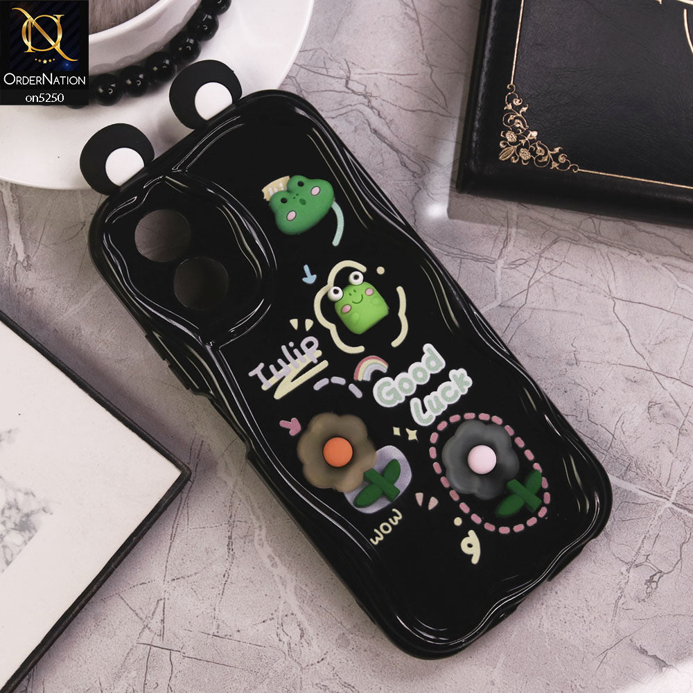 Oppo A38 Cover - Design 2 - Cute 3D Cartoon Soft Silicon Helix Soft Borders Camera Protection Case