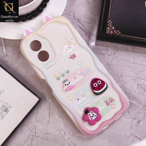 Oppo A18 Cover - Design 6 - Cute 3D Cartoon Soft Silicon Helix Soft Borders Camera Protection Case