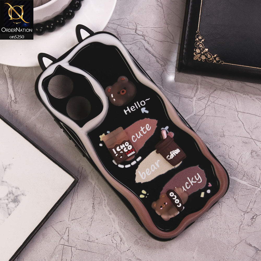 Oppo A78 Cover - Design 1 - Cute 3D Cartoon Soft Silicon Helix Soft Borders Camera Protection Case