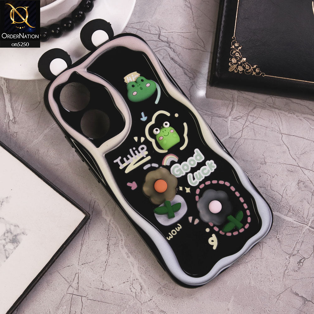 Oppo A78 Cover - Design 3 - Cute 3D Cartoon Soft Silicon Helix Soft Borders Camera Protection Case