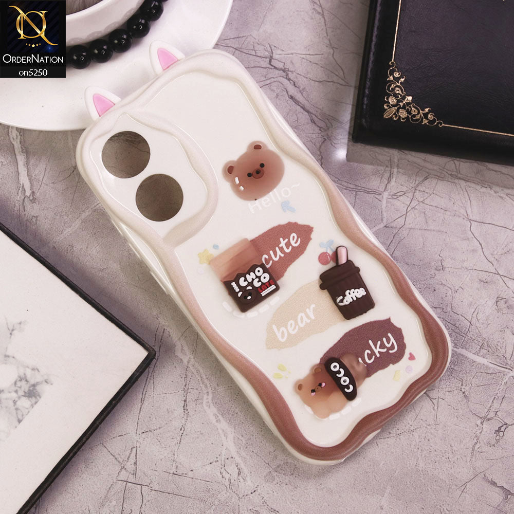 Oppo A78 Cover - Design 5 - Cute 3D Cartoon Soft Silicon Helix Soft Borders Camera Protection Case
