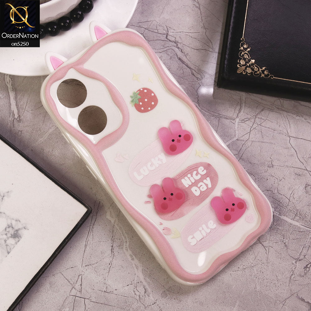 Oppo A78 Cover - Design 7 - Cute 3D Cartoon Soft Silicon Helix Soft Borders Camera Protection Case