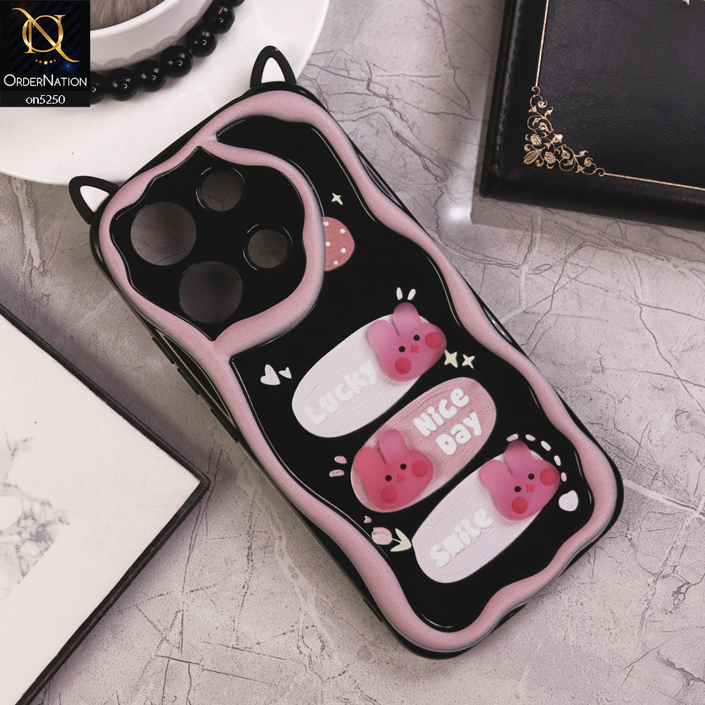 Xiaomi Redmi Note 13 Cover - Design 4 - Cute 3D Cartoon Soft Silicon Helix Soft Borders Camera Protection Case