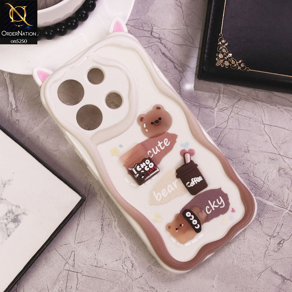 Xiaomi Redmi Note 13 Cover - Design 5 - Cute 3D Cartoon Soft Silicon Helix Soft Borders Camera Protection Case
