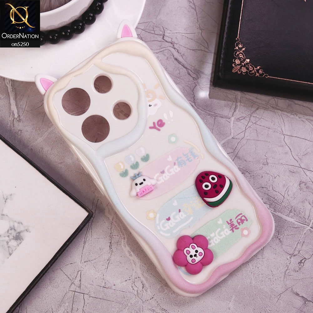 Xiaomi Redmi Note 13 Cover - Design 6 - Cute 3D Cartoon Soft Silicon Helix Soft Borders Camera Protection Case