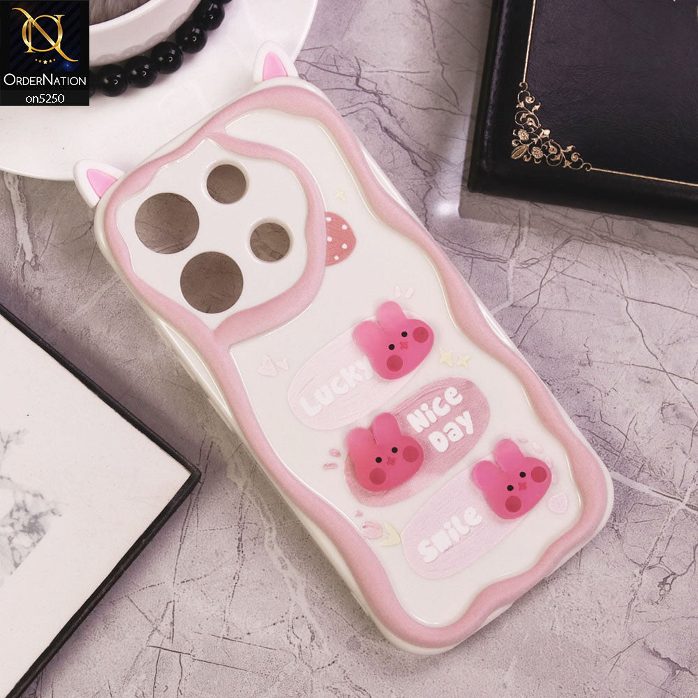 Xiaomi Redmi Note 13 Cover - Design 7 - Cute 3D Cartoon Soft Silicon Helix Soft Borders Camera Protection Case