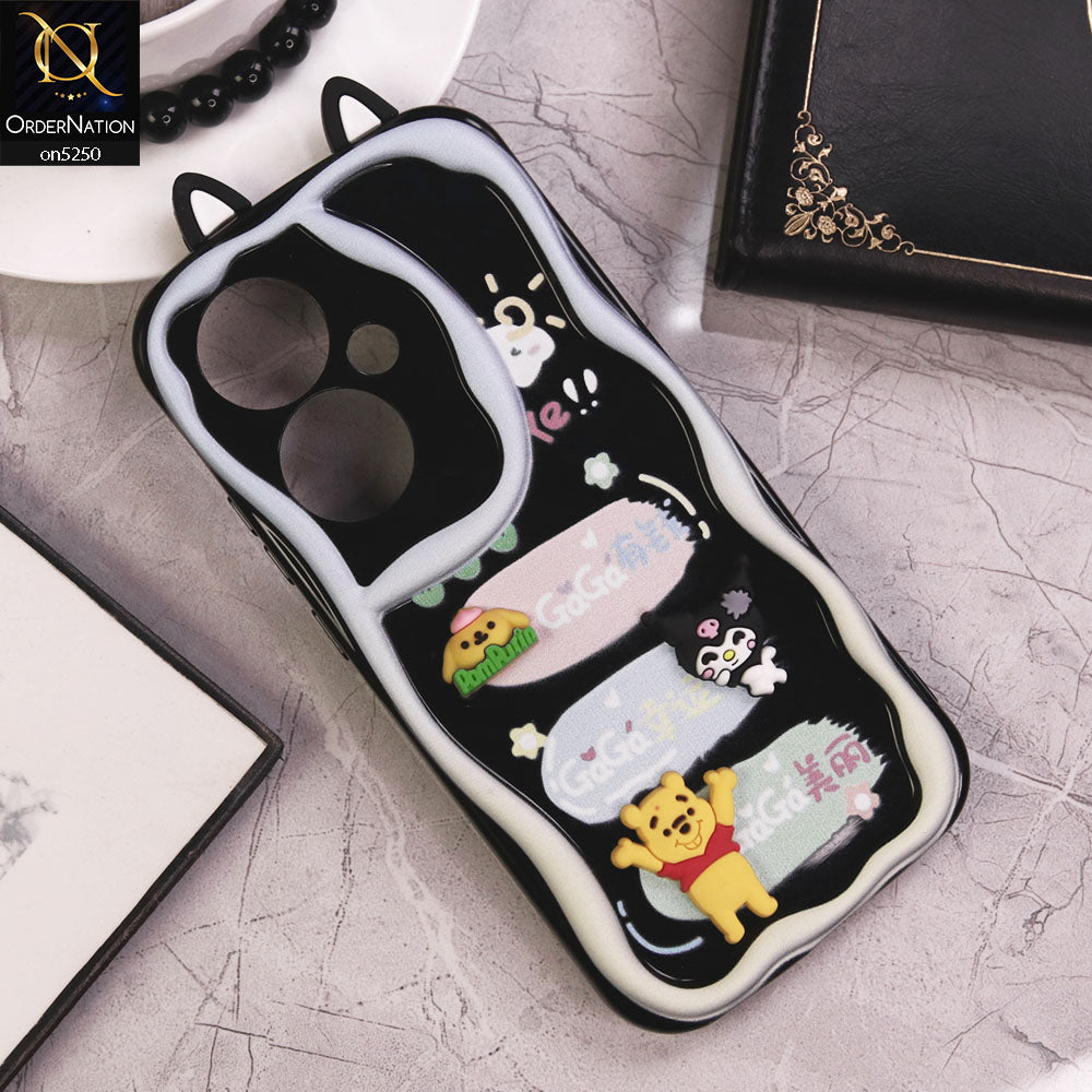 Oppo Reno 11F 5G Cover - Design 8 - Cute 3D Cartoon Soft Silicon Helix Soft Borders Camera Protection Case