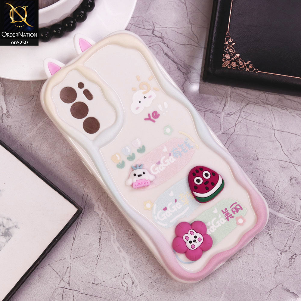 Oppo Reno 6 Cover - Design 6 - Cute 3D Cartoon Soft Silicon Helix Soft Borders Camera Protection Case