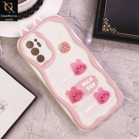 Oppo Reno 6 Cover - Design 7 - Cute 3D Cartoon Soft Silicon Helix Soft Borders Camera Protection Case