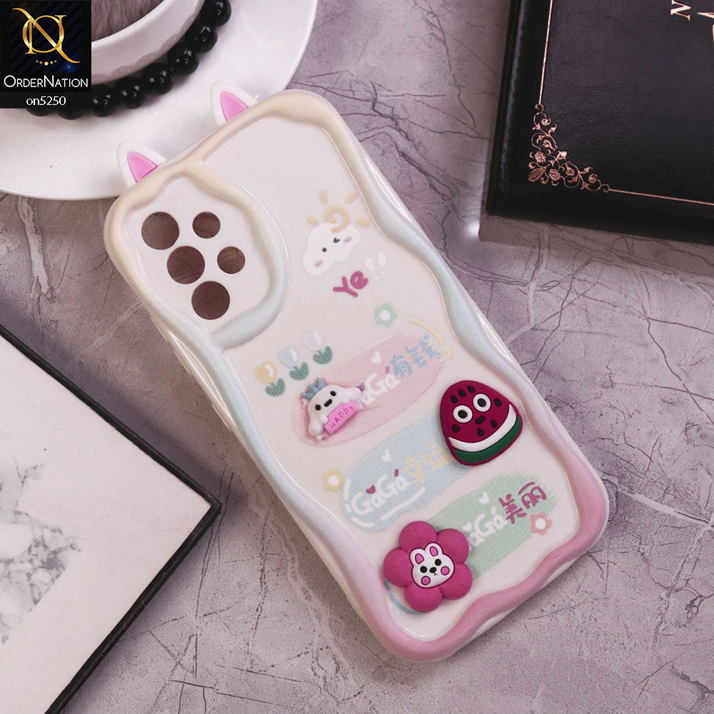 Samsung Galaxy A32 Cover - Design 6 - Cute 3D Cartoon Soft Silicon Helix Soft Borders Camera Protection Case