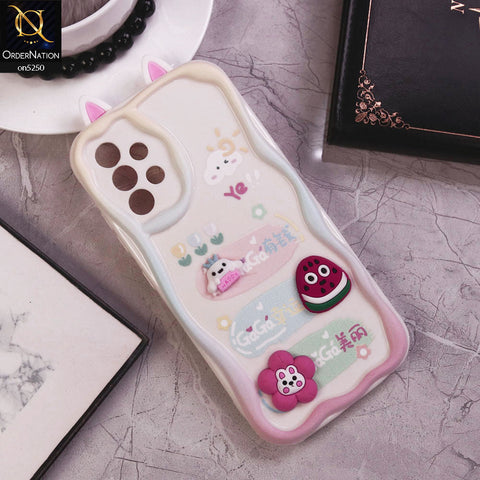 Samsung Galaxy A32 Cover - Design 6 - Cute 3D Cartoon Soft Silicon Helix Soft Borders Camera Protection Case