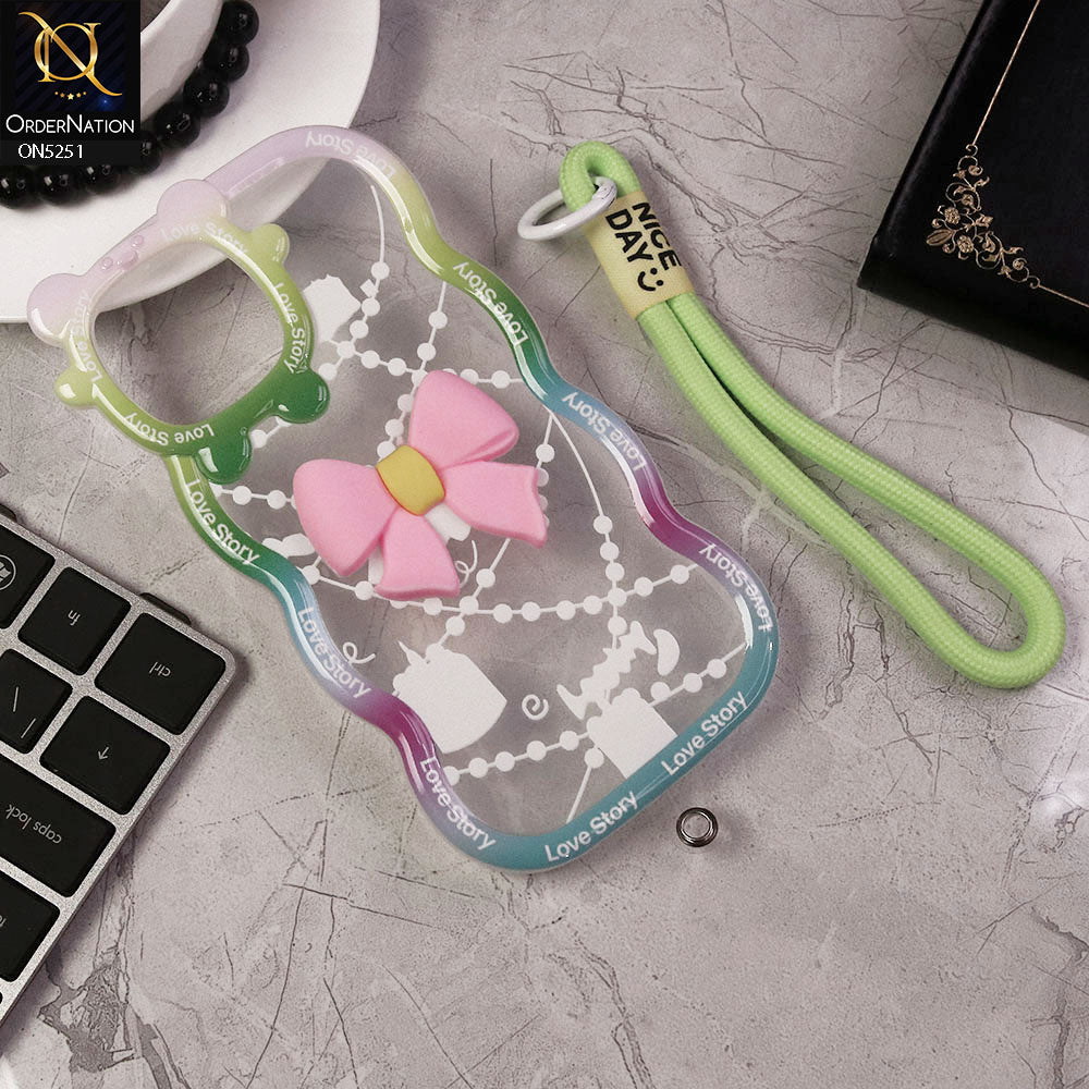 iPhone 12 Pro Cover - Pink - New Love Story Cute 3D Bow Knot Soft Silicone Protective Case