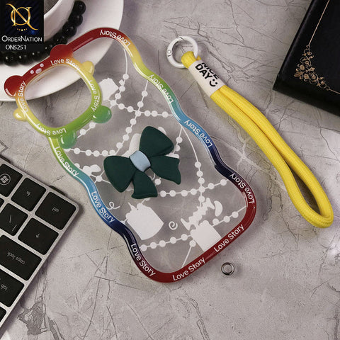 iPhone 12 Pro Max Cover - Green - New Love Story Cute 3D Bow Knot Soft Silicone Protective Case