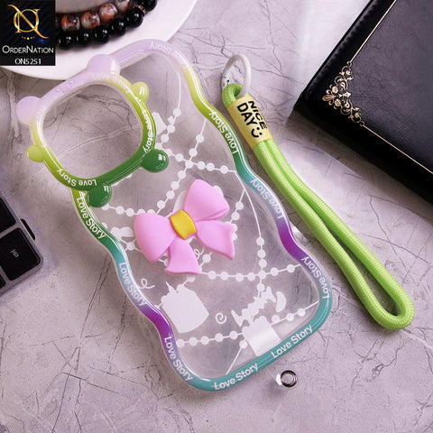 iPhone 12 Pro Max Cover - Pink - New Love Story Cute 3D Bow Knot Soft Silicone Protective Case