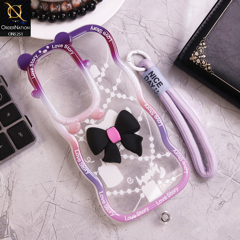 Oppo A3 Pro Cover - Black - New Love Story Cute 3D Bow Knot Soft Silicone Protective Case