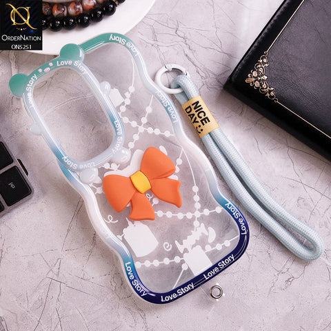 Oppo A3 Pro Cover - Orange - New Love Story Cute 3D Bow Knot Soft Silicone Protective Case