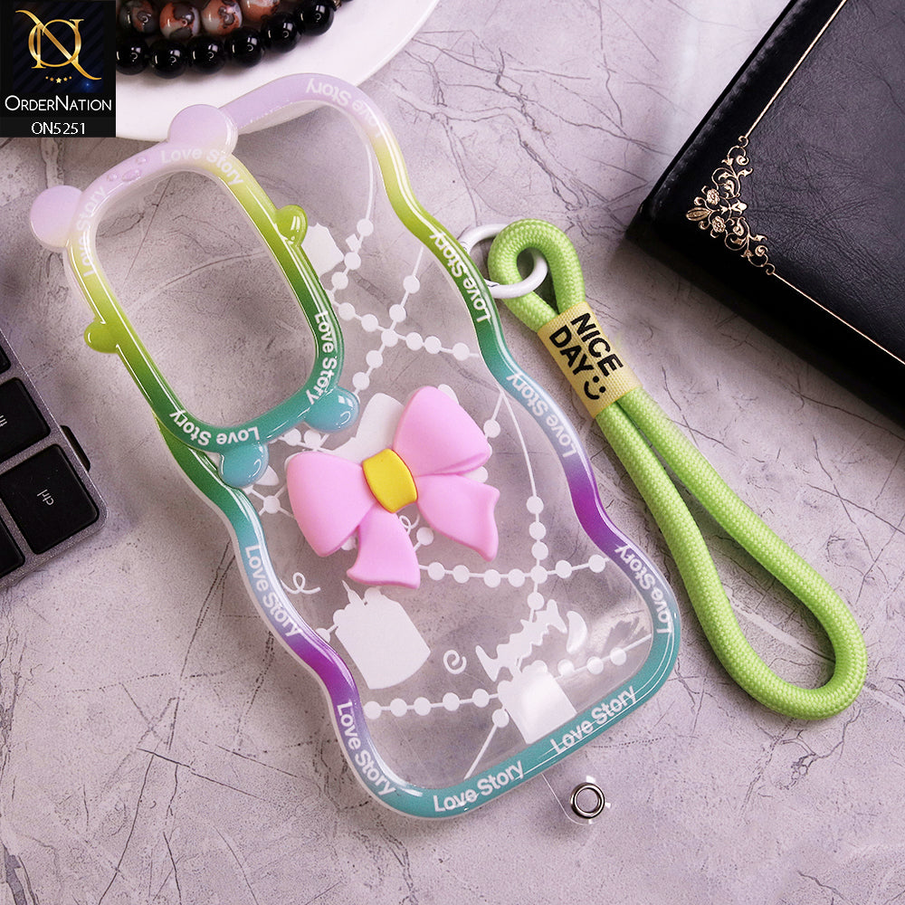 Oppo A3 Pro Cover - Pink - New Love Story Cute 3D Bow Knot Soft Silicone Protective Case