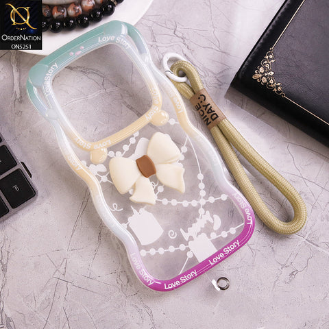Xiaomi Redmi A3x Cover - White - New Love Story Cute 3D Bow Knot Soft Silicone Protective Case