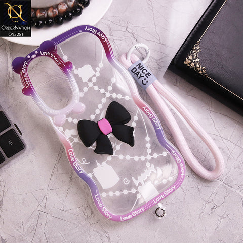 Samsung Galaxy A15 4G Cover - Black - New Love Story Cute 3D Bow Knot Soft Silicone Protective Case