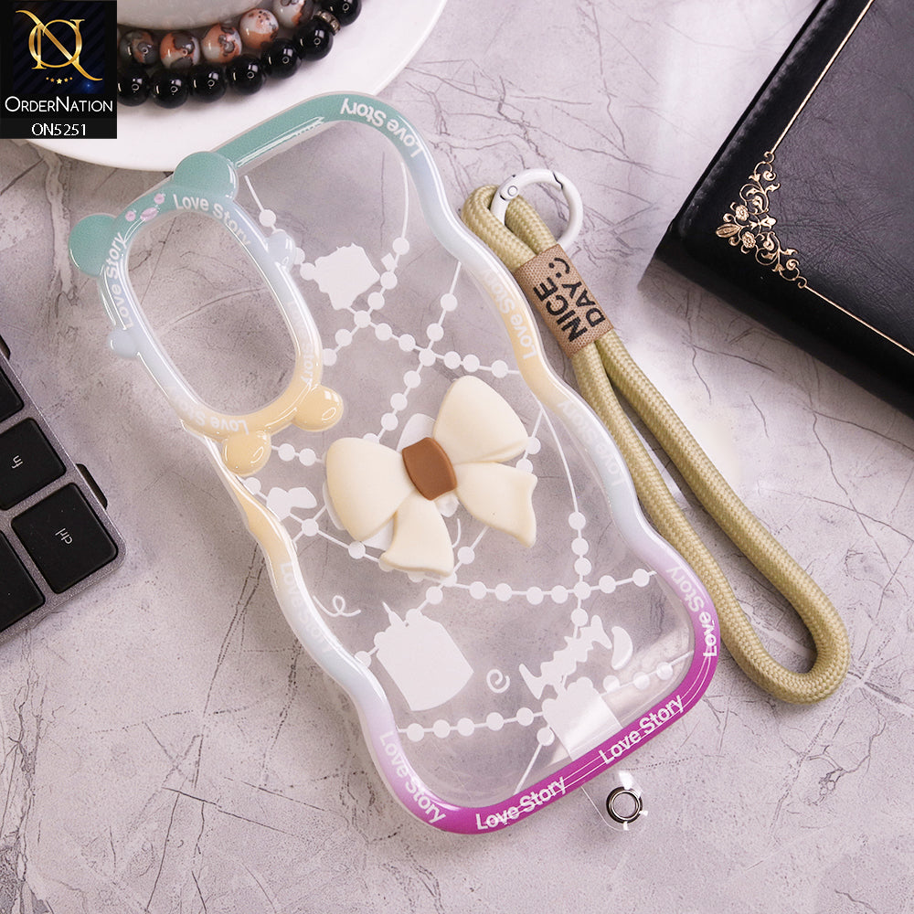 Samsung Galaxy A15 4G Cover - White - New Love Story Cute 3D Bow Knot Soft Silicone Protective Case