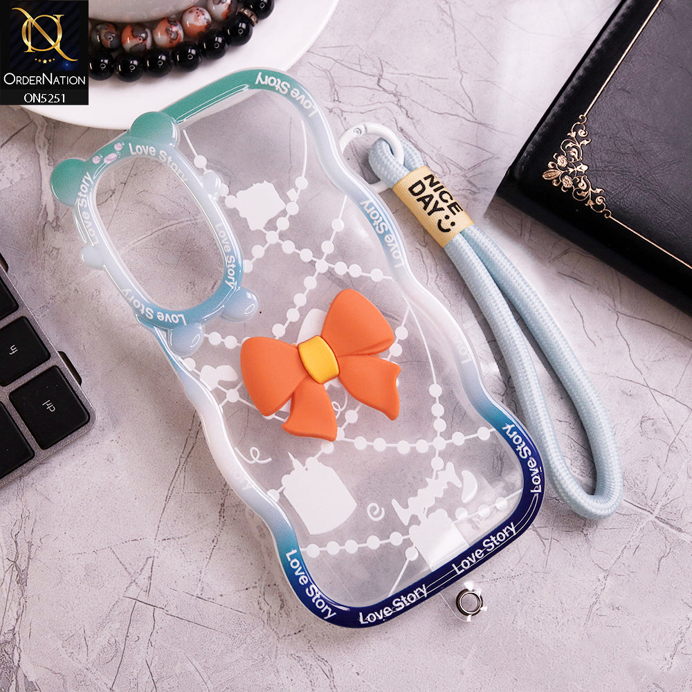 Samsung Galaxy A25 5G Cover - Orange - New Love Story Cute 3D Bow Knot Soft Silicone Protective Case