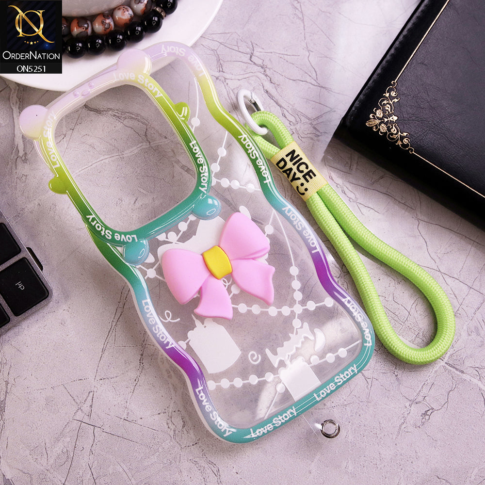 Infinix Zero 30 4G Cover - Pink - New Love Story Cute 3D Bow Knot Soft Silicone Protective Case