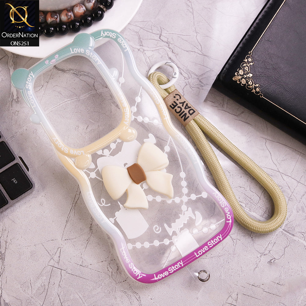 Infinix Zero 30 4G Cover - White - New Love Story Cute 3D Bow Knot Soft Silicone Protective Case