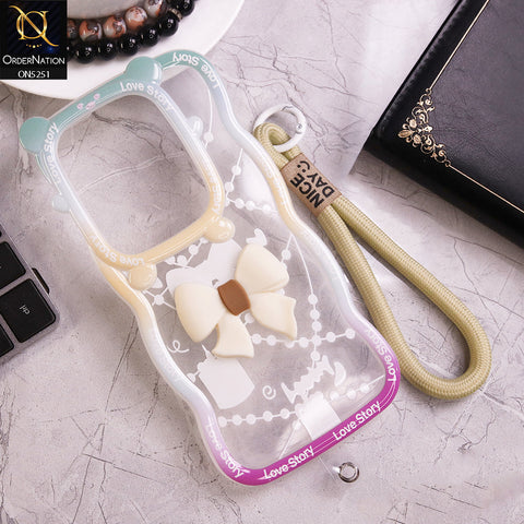 Infinix Zero 30 4G Cover - White - New Love Story Cute 3D Bow Knot Soft Silicone Protective Case