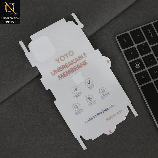 iPhone 11 Pro Max Sheet - Transparent - YOYO Unbreakable Membrane Shiny Film Back Protector Sheet
