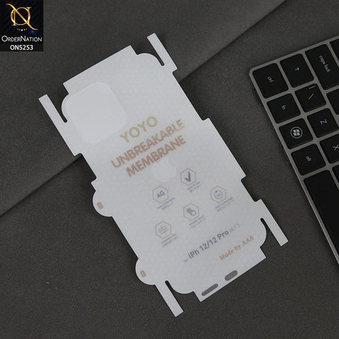 iPhone 12 Pro Sheet - Transparent - YOYO Unbreakable Membrane Shiny Film Back Protector Sheet