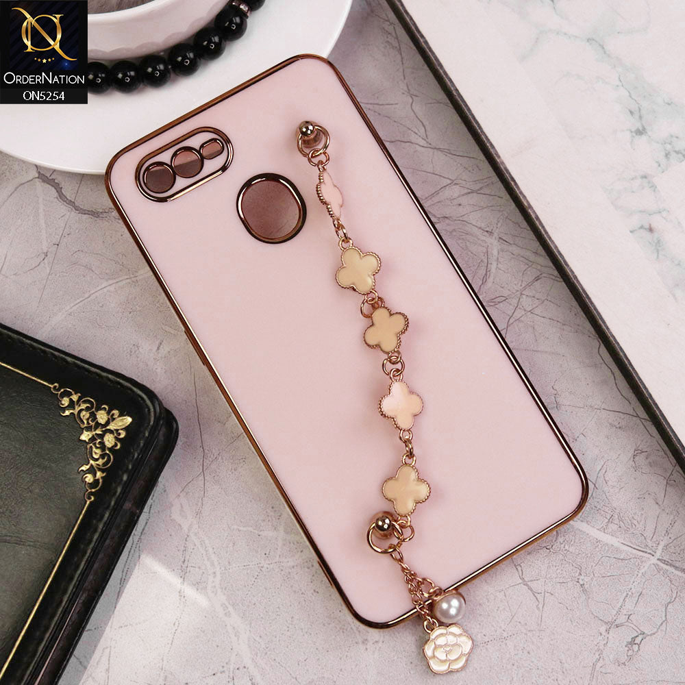 Oppo A11k Cover - Pink - New Gloss Shiny Soft Protective Case With Chain Holder