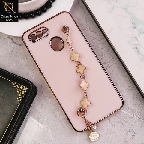 Oppo A11k Cover - Pink - New Gloss Shiny Soft Protective Case With Chain Holder