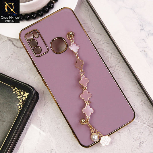 Infinix Hot 9 Play Cover - Lilac - New Gloss Shiny Soft Protective Case With Chain Holder