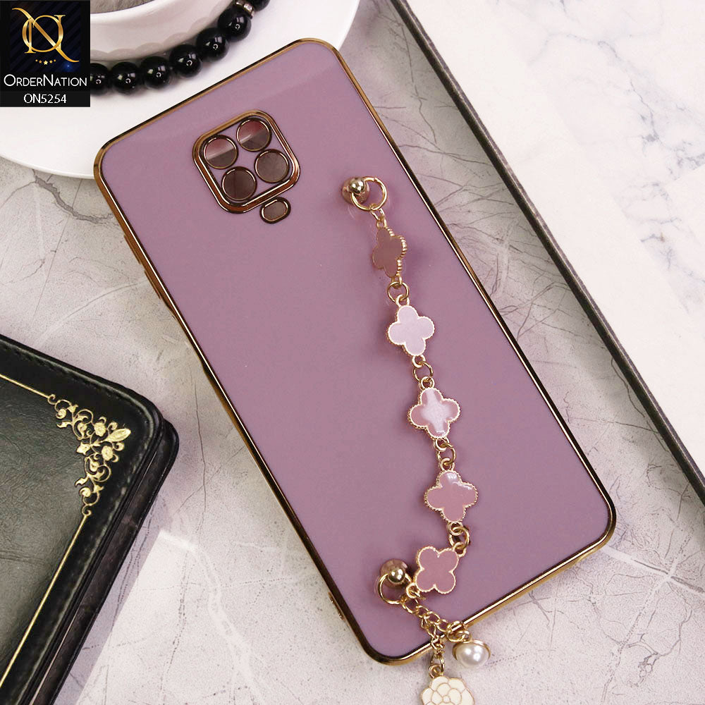 Xiaomi Poco M2 Pro Cover - Lilac - New Gloss Shiny Soft Protective Case With Chain Holder