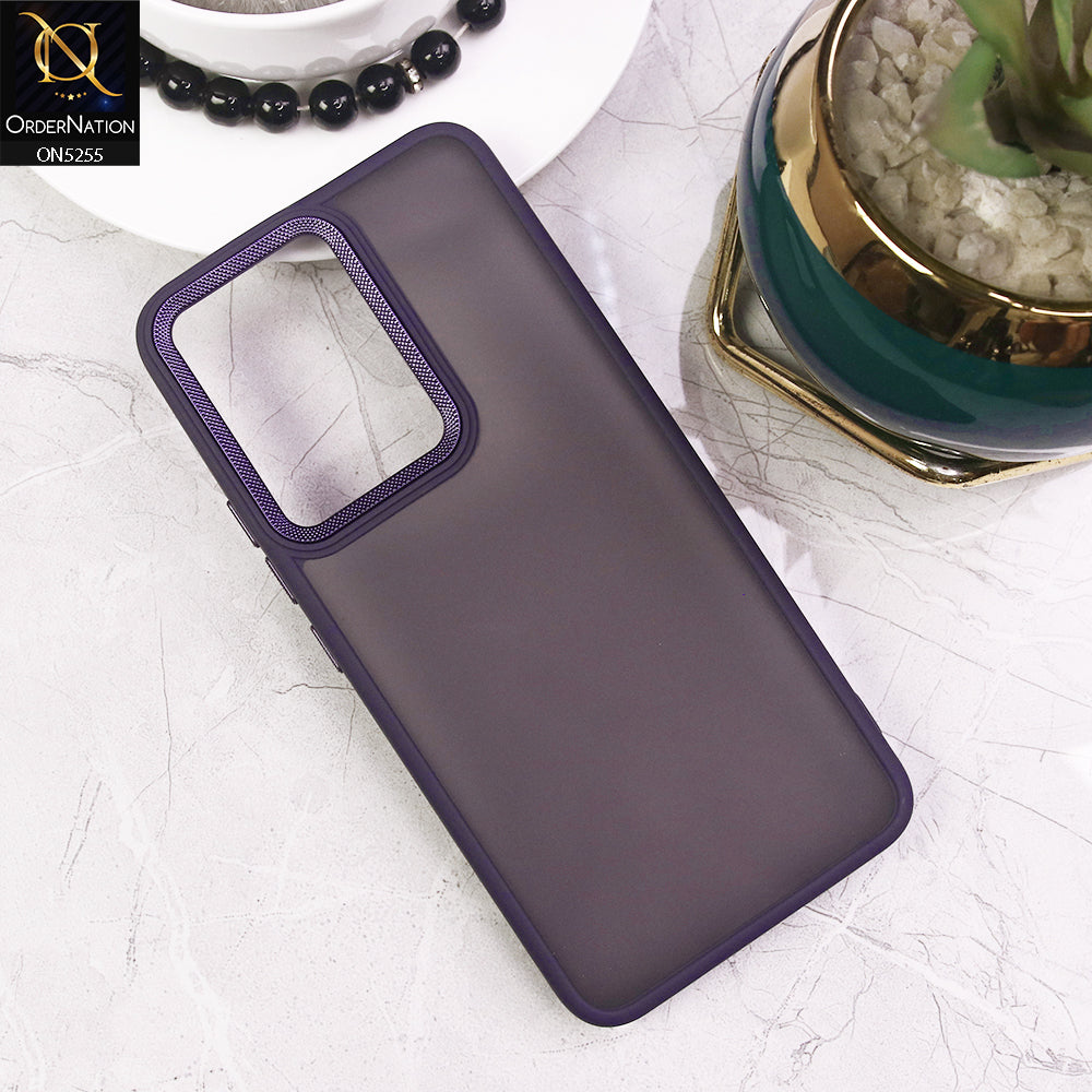 Vivo S12 Cover - Purple - New Color Translucent Matte Shockproof Soft Borders Case