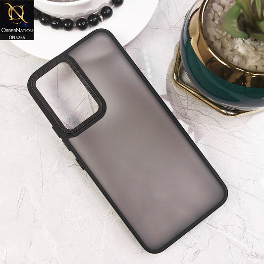 Vivo Y03t Cover - Black - New Color Translucent Matte Shockproof Soft Borders Case