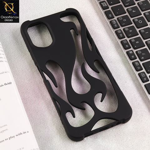 Samsung Galaxy A06 Cover - Black - Matte Color 3D Flame Series Flexible Soft Case