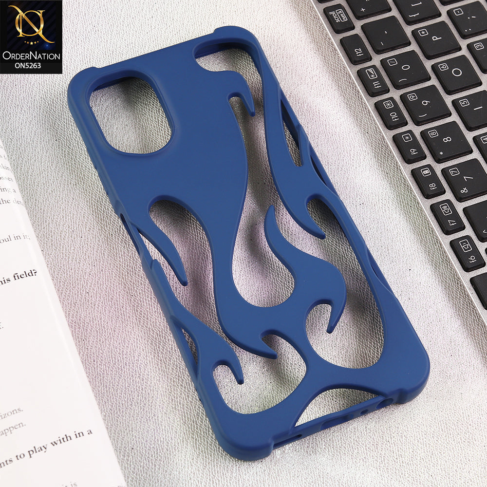Samsung Galaxy A06 Cover - Blue - Matte Color 3D Flame Series Flexible Soft Case