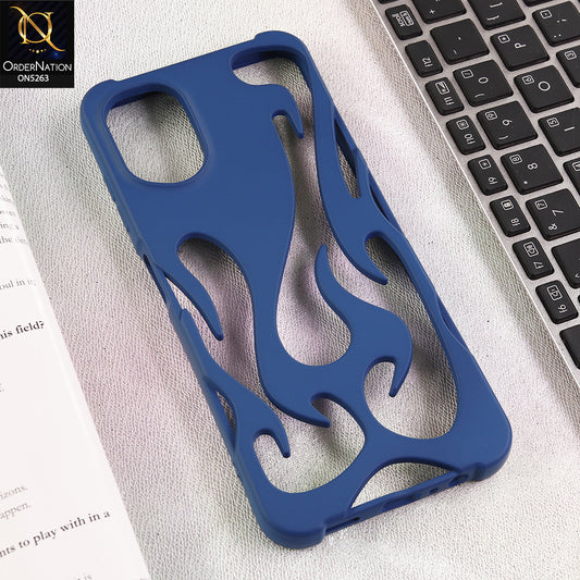 Samsung Galaxy A06 Cover - Blue - Matte Color 3D Flame Series Flexible Soft Case