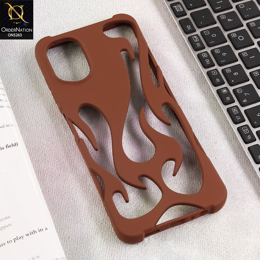 Samsung Galaxy A06 Cover - Brown - Matte Color 3D Flame Series Flexible Soft Case